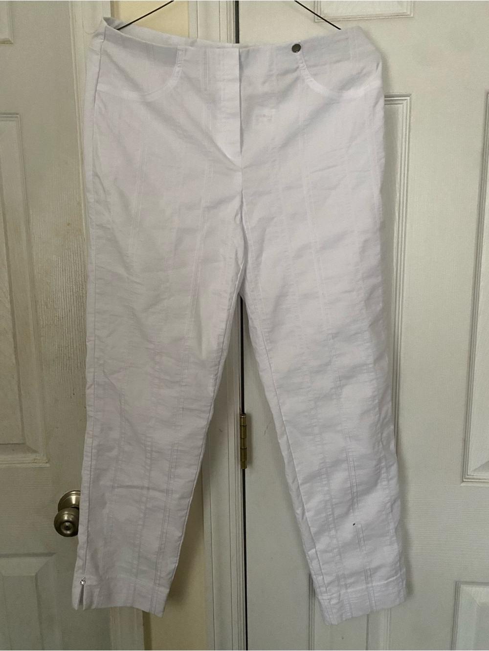 Robell White Casual Straight Pants